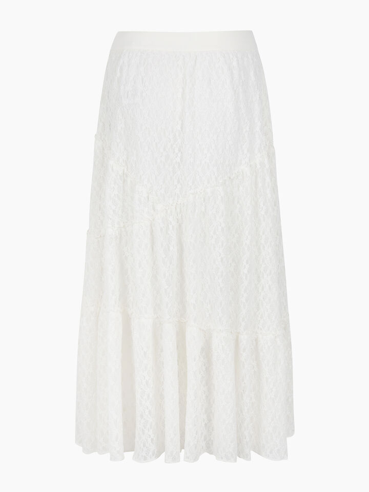 SKIRT - sisley k longuette skirts - Creamy White | Sisley K image number 2